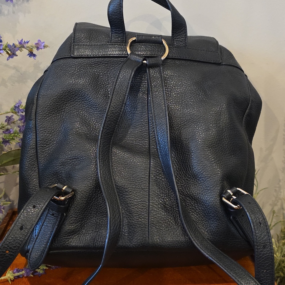 Coach Black Pebble Leather Backpack Gold Toned Hardware # 29008 EUC - Picture 3 of 9